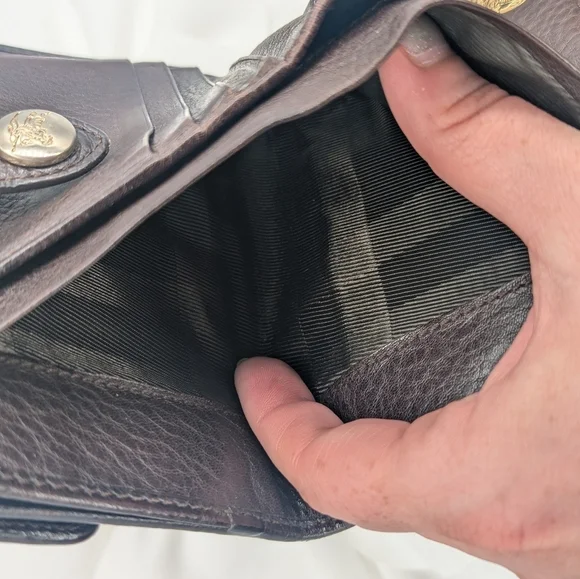 Burberry Brown/Beige Nova Check Canvas and Leather Buckle Compact Wallet - Picture 8 of 14